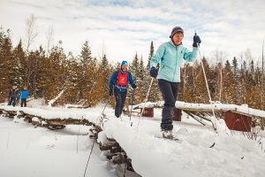 Cathy Smart and Stephen Couchman ski the Kolapore Uplands Wilderness Ski Trails – 50 kilometres of marked trails primarily designed for intermediate to advanced cross-country skiers.