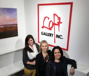 Loft Gallery owner Heather Carroll (right), Mia Walker of MW Designs (centre) and Samantha Pollock of Sparrow Blue Marketing (left) at the gallery’s new location in downtown Thornbury.