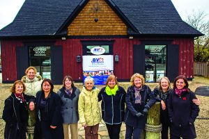 The BVO board, l-r: Marty Lacey, Sandy Auestad, Nicoleta Coldas, Carolyn Letourneau, Norine Baron, Karen Newton-Stewart, Ann Gorton, Kris Wichman, Karen Chisolm. Absent: Cathy Innes, Ann Dyer, Judith Gillman.