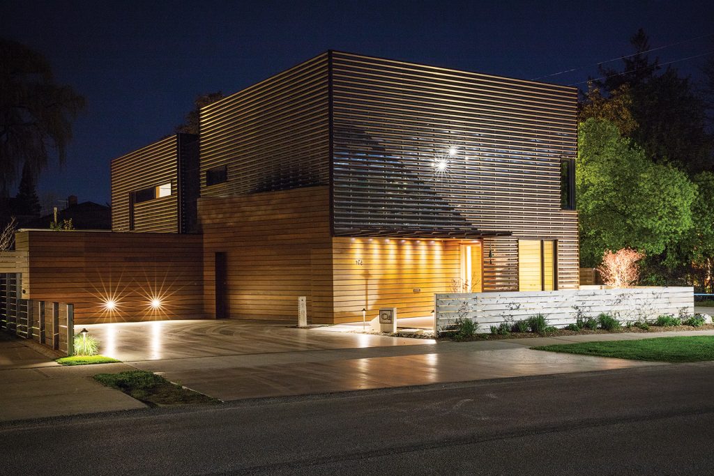 The 4,500-square-foot house clad in copper over stainless steel (above) was designed by Jim Campbell of Rockside Campbell Design in Duntroon and built by John Gordon of J.W. Gordon Custom Builders in Mulmur.