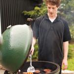 Aaron Kelly, son of Black Angus owner Sean Kelly, cooks up some barbecued burgers. In addition to beef, lamb and bison, Black Angus makes prepared patties from more exotic meats like ground camel, elk, kangaroo, ostrich, rabbit, venison and wild boar.