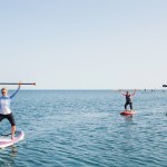 Sarah Bright, co-owner of Two The Core Fitness in Thornbury, gives regular Pilates classes and workshops on paddleboards throughout the summer. Two The Core also sells Kahuna brand paddleboards.