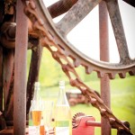 Beaver Valley Cider sits on an antique knuckle-joint cider press.