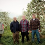 Robert Ketchin, left, owns Georgian Hills Vineyards with local apple grower John Ardiel and says cider-making is a natural extension for the vineyard. Ardiel’s sons Liam (centre) and Greg (right) run Twin Brook Orchards, which grows some of the cider apples used to make Georgian Hills’ dry cider and apple ice wine. Liam and Greg represent the next generation of apple growers: tech savvy, planting exciting new varieties in high-density orchards. The younger generation is also largely responsible for cider’s renewed popularity; it is the drink of choice for the under-30 crowd.