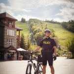 OPP Constable Pieter Huyssen, a certified member of the local bicycle police unit, patrols Blue Mountain Village by bike. He also acts as a community liaison for the OPP on bicycling safety and conducts presentations throughout the area.