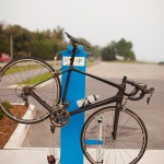 A bike repair station at Sunset Point Park in Collingwood. The stations are designed to fit any bicycle type and contain all the tools required for minor maintenance and repairs. Cycle Simcoe is installing the repair stations throughout Simcoe County, and Grey County is likely to follow suit.