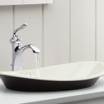 For bathrooms, above-counter vessel sinks remain popular and come in many different shapes, sizes and finishes. Kohler’s Iron Plains Wading Pool vessel sink (top) has a gently curved, organic shape in enameled cast iron with a dual-colour design that lets you choose your own combination of top enamel colour and underside paint colour. The contemporary Rêve vessel sink (above), also by Kohler, has a deep, geometric, V-shaped basin in durable Fireclay material.