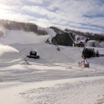 “Snow farming” at Craigleith Ski Club is accomplished by snowmaking guns and groomers. Craigleith has invested heavily in automation and technology since 1992 to create the most sophisticated snowmaking system in Canada, according to general manager Jeff Courtemanche.
