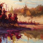 Bark Lake Study – Juicy Morning Light, oil on panel