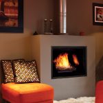 For a more contemporary look, this gas fireplace has a large open face with ceramic disappearing glass, and you can choose between burners with traditional logs, river rock or modern tumbled glass. This model features a black tumbled glass burner with black porcelain back panels for a clean, modern look.