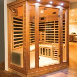 The infrared sauna (from Great Saunas in Kitchener) helps with muscle aches and injuries from all the work the couple has done on the property.