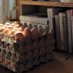 Pallets of eggs are ready for farm gate sales at the Mitchell Family Farm in Mulmur.
