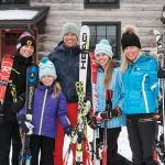 The Park family ready for a day of skiing (middle). From left to right: Jack, Béatrice, Jason, Madeleine, Marie-Claude.