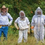 Harvesting the honey (l-r): Brent Flanakin, Richard Elzby and Jacob Smith.