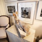 In a corner of the family room, a whalebone sculpture of an Inuit hunter is given a prominent position.