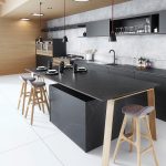Silestone charcoal soapstone countertops reflect the latest trend toward hones and matte finishes.