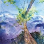 Martha Bull – “Tree Series 1,” 24 x 30 inches, watercolour on canvas