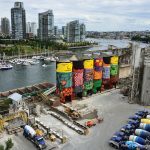 The “Giants” mural on the Granville Island pier, Vancouver, BC