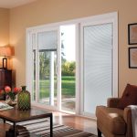 Pella offers a range of windows and patio doors with blinds sandwiched between two window panes.