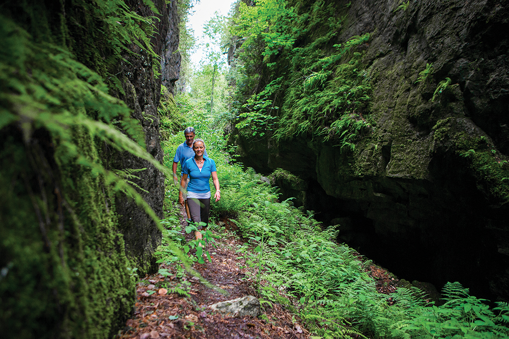 Anne Baker and her husband, Bill Ford, explore a local section of the Bruce Trail.