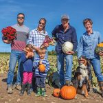 The Morrison family have been operating their farm since 1985. Pictured at top, back row l-r: Janse DiFruscia, Ashley DiFruscia, Murray Morrison, Jo-Anne Morrison. Front row, l-r: Payton DiFruscia, Jonas DiFruscia and Tawny (the  dog).
