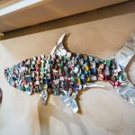 Beer taps in the kitchen serve up local brews. The fish art (with scales made from beer cans) was son Alex’s grade 12 art project.