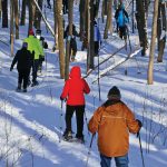 A Probus Club group enjoys a snowshoe outing.