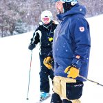 Sharon Cormier with Ski Bees ski pro Jeff Jones;