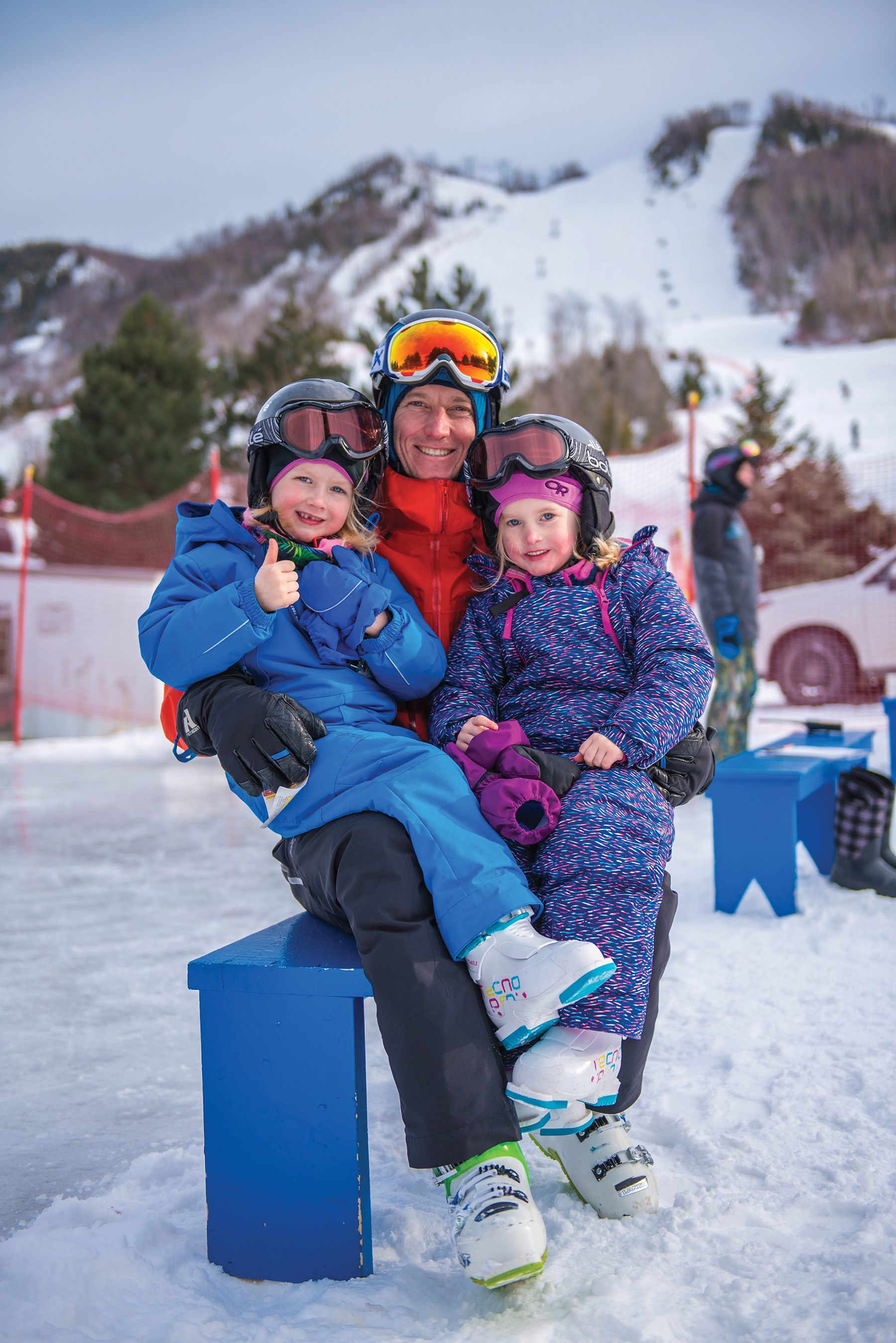 Georgian Peaks Club member Nigel Lawson enjoys a day at the club with his children, Charley (left) and Blake.