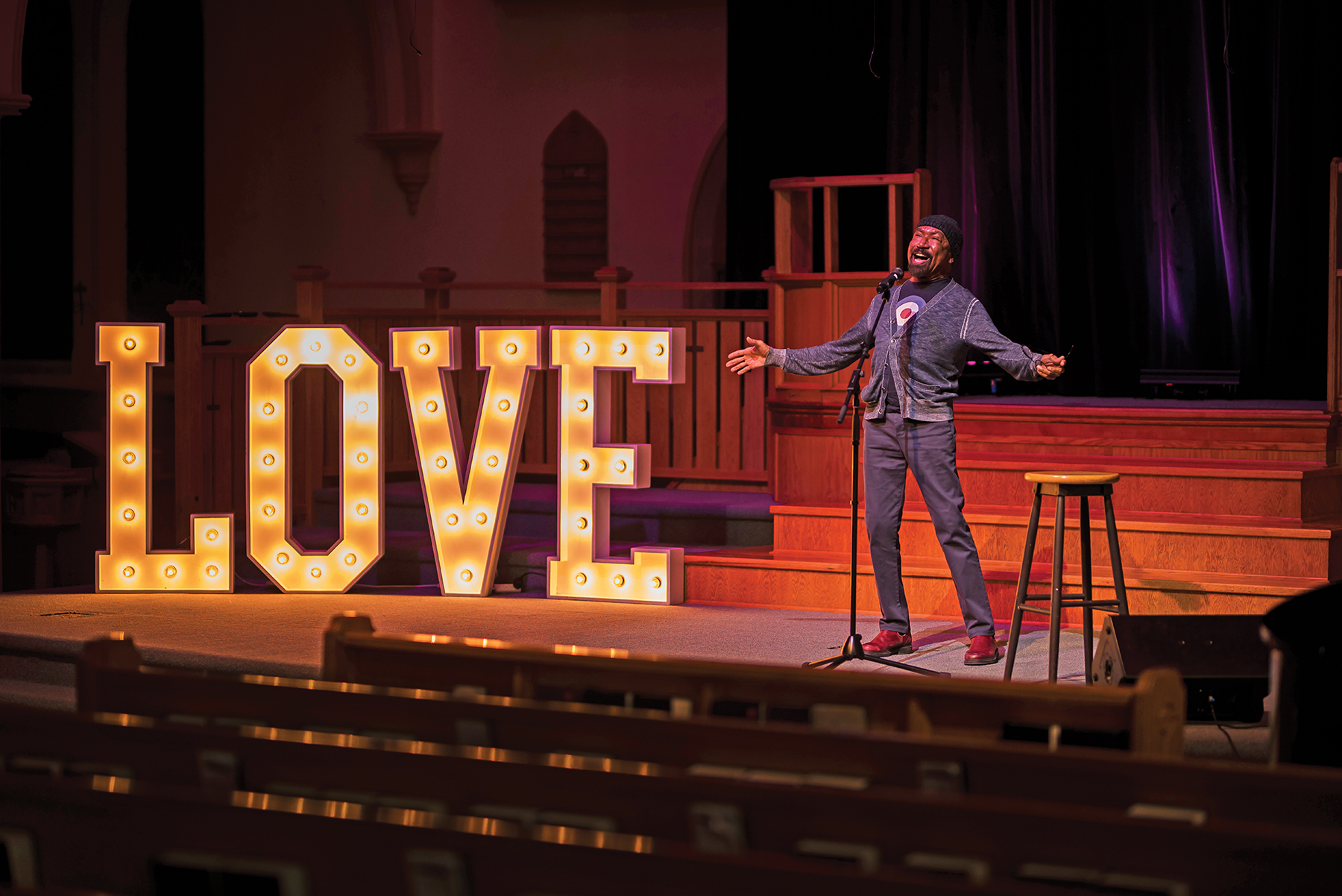 Mark Cassius performs in Theatre Collingwood’s “Love Cabaret,” held at the First Presbyterian Church in February.