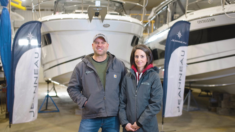 Pete Moreau, General Manager and Erin Cox, Business and Marketing Manager of Central Marine