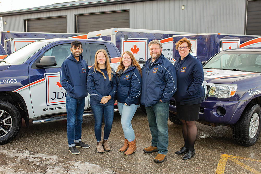 The Janssen Design team (l-r): Karan Gandhi, Leah Brouwer, Natasha Jonker, Paul and Margaret Janssen.