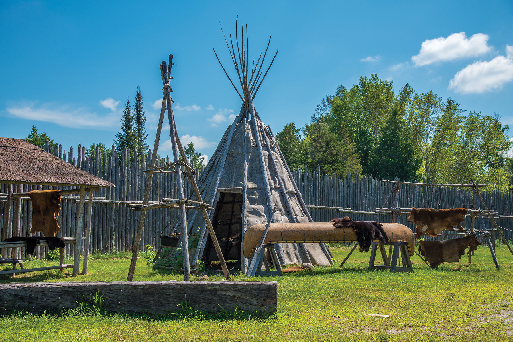 Sainte-Marie Among the Hurons near Midland is a world-renowned reconstruction of the French Jesuit mission to the Wendat People, built in 1639.