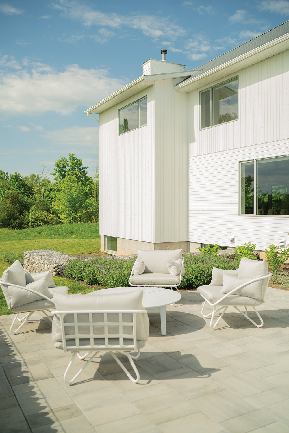 Novogratz patio set elevated with custom cushions by Bouj.