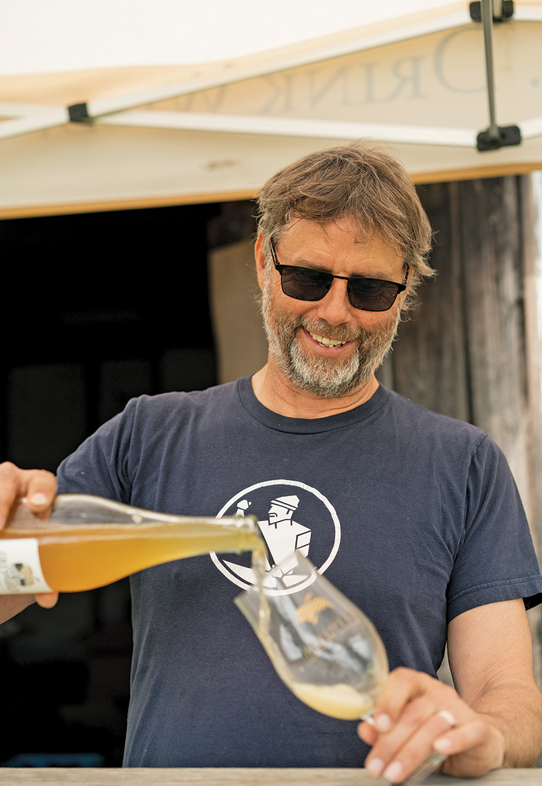 David Baker of Grey & Gold Cider adds foraged spruce tips to infuse his award-winning Spruce of the Bruce dry cider.
