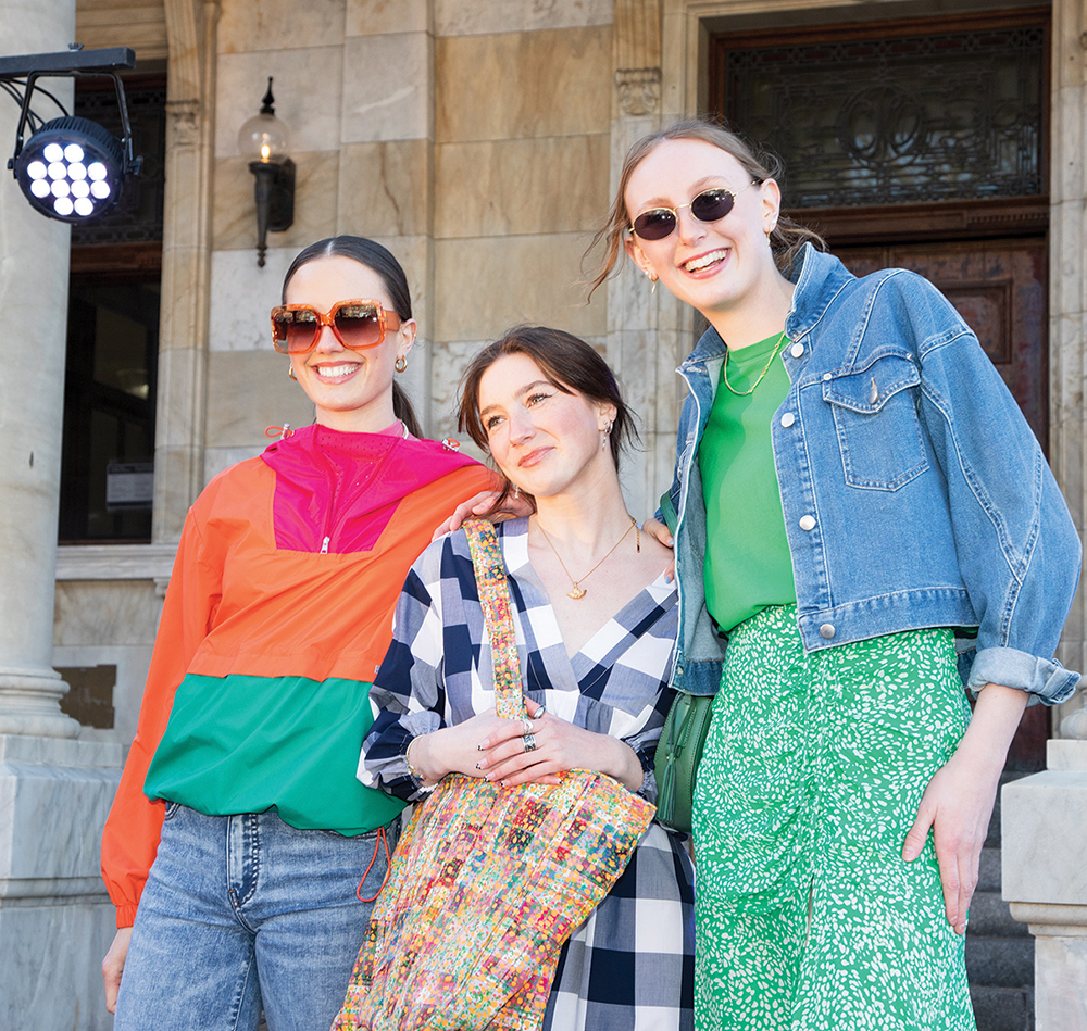 Tess Wortley, Kenzie Fryer and Zayley Griffen, of Awear Eco-Boutique and Metra Fashion House.