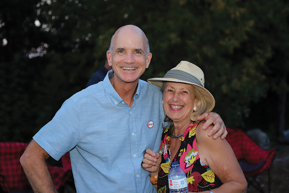 Gary Green of Save Georgian Bay and Freda Ariella Muskovitch, psychotherapist, are all smiles at the Collingwood Brewery in support of the ECA.