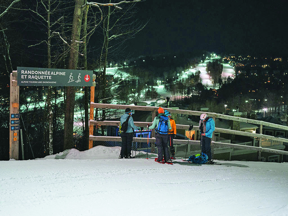 Night skiing at Bromont—it is the largest lit ski area in North America.