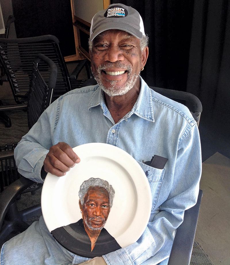 When Morgan Freeman saw himself looking back from his charger plate, he had to have it.