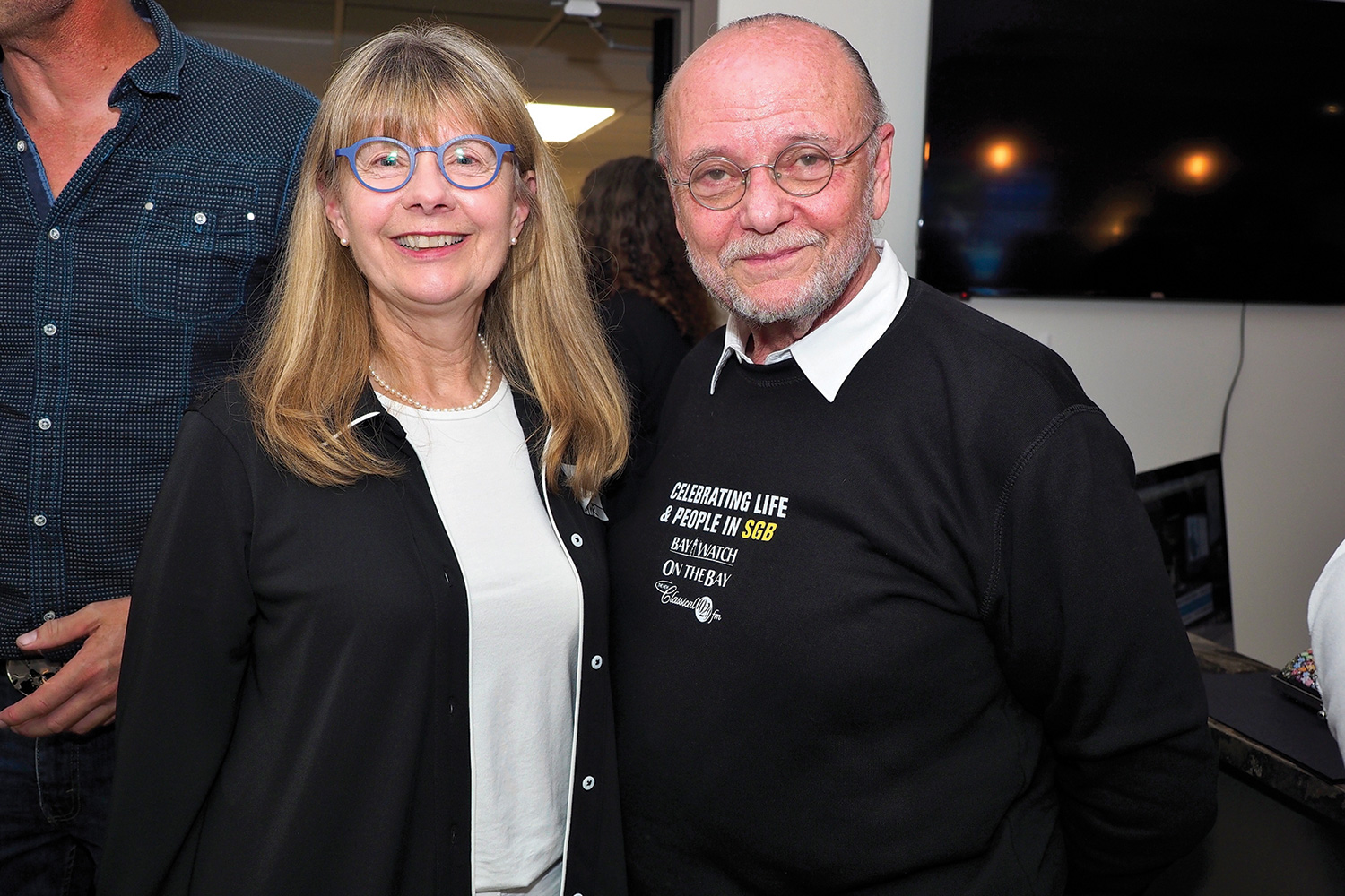 Collingwood Mayor Yvonne Hamlin with Moses Znaimer, founder and president of ZoomerMedia.