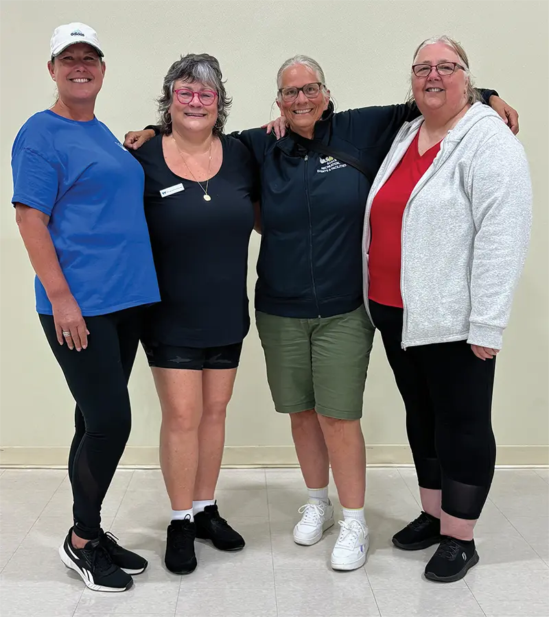 From left: Rosemary Hood, program facilitator, Seniors Active Living Centre; Kelly Borg, instructor; Judith Illidge, programmer; Gayle Woods, line dance participant.