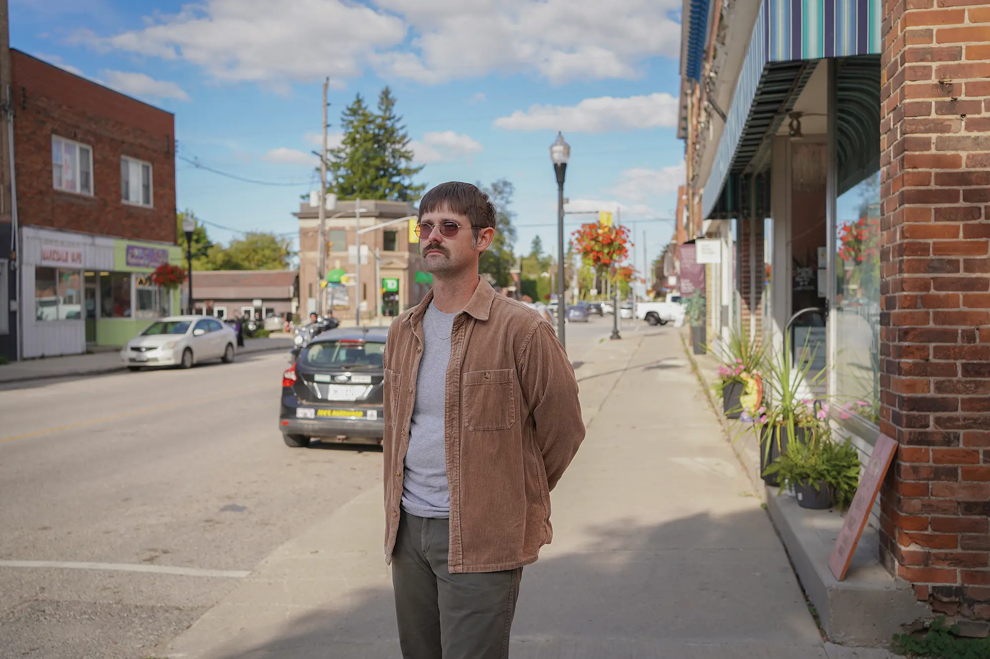 Filmmaker Jesse McCracken in downtown Markdale.