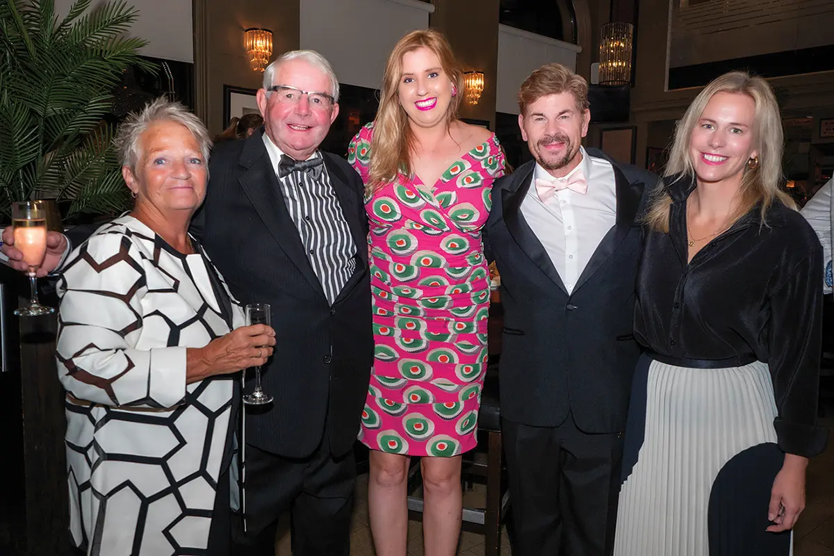 Sue Nicholson, general manager of Collingwood Downtown BIA, and husband Bill; Sarah Pennal of Lemonwood and chair of Collingwood Downtown BIA; Dean Hollin; and Alison Smith, director of communications and operations for the Collingwood General and Marine Hospital Foundation, the charitable recipient of Fashion Week’s proceeds.